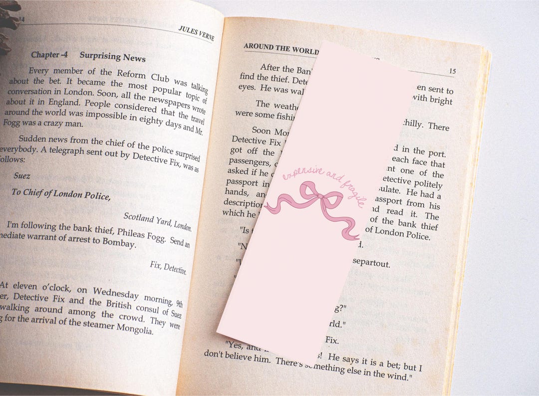 Expensive and Fragile Bookmark, Laminated Bookmark, Book Lovers, Back ...