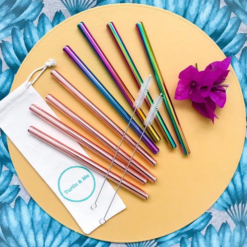 Pack 4 pailles pour smoothies de couleur extralarge 4 Pack comprend un