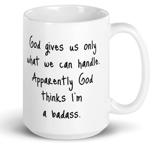 I'm a badass coffee mug, funny mugs for women, best friend gift, mugs with sayings, fuck cancer, gift for her.