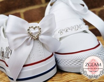 customised wedding converse trainers