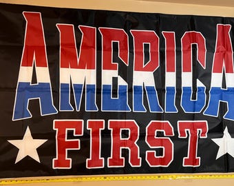 America First Flag FREE USA SHIPPING Political Man Cave Freedom Save America Garage Beer Sign Poster Banner 3x5'