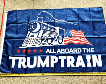 Donald Trump kostenloser Versand 3 x 5' Flagge blau Trump Zug machen Amerika groß 2020