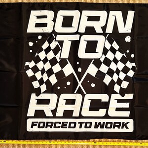 Racing Checkered Flag FREE SHIPPING Born To Race B American Dale World of Outlaws Sprint Car Nascar Dale Jr. Larson Poster Sign 3x5&#39;