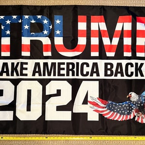 Donald Trump Flag ENVÍO GRATIS Take Back America Eagle America Ron Desantis Make America Florida 2024 Veterans USA Sign Poster 3x5'