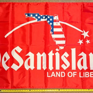 Ron Desantis Flag FREE SHIPPING Desantisland Red Take Back America 2024 Ivanka Make America Florida Red 2024 Veterans USA Sign Poster 3x5&#39;