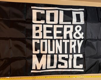 Cold Beer & Country Music Flag FREE SHIPPING I Love Country Music Childers Byran Wallen Hardy Party Busch Bud Claw Twisted Sign Poster 3x5'
