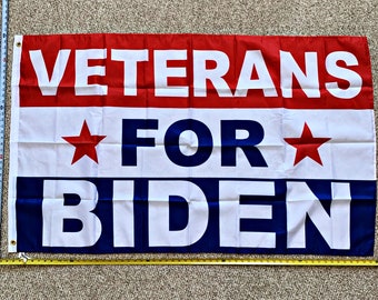 Joe Biden Flag FREE SHIPPING Veterans For Biden Block USA 2020 Poster Sign 3x5'