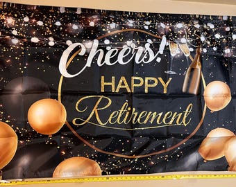Happy Retirement Party Flag FREE SHIPPING Golden Years Cheers Hard Work Vacation Love Funny Sexy Man Cave Beer Surprise Sign Poster 3x5'