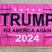 Donald Trump Flag FREE SHIPPING Don Jr 2024 Ivanka Fix America Again Pink Veterans USA Sign Poster 3x5'
