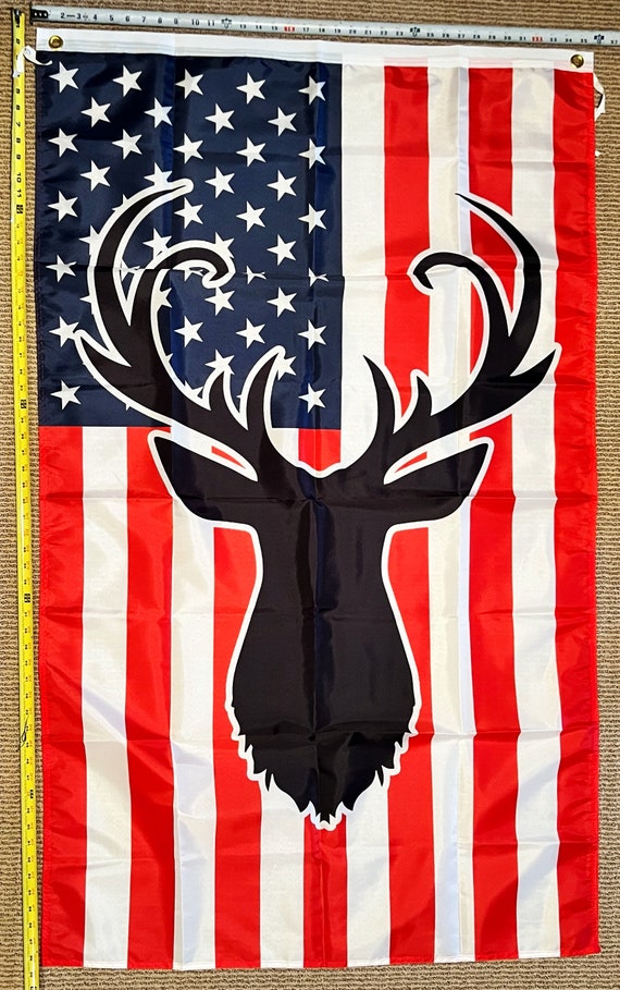 Hunting Flag FREE SHIPPING Deer Antler Usa Flag Camo Redneck