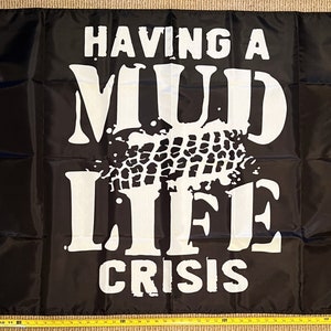 Racing Flag FREE SHIPPING Mud Life Crisis B American Outdoors Checkered World of Outlaws Sprint Car Nascar Dale Jr. Larson Poster Sign 3x5&#39;