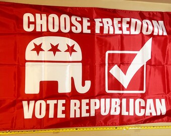 Choose Freedom Vote Republican Flag FREE SHIPPING Democrats Are The Virus Vance Election President Veterans USA Sign Poster 3x5'