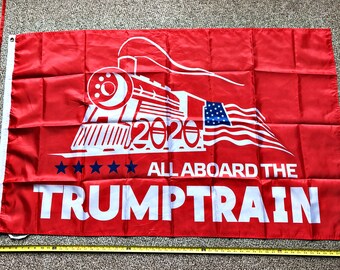 Donald Trump KOSTENLOSER VERSAND 3x5 'Flagge Roter Trump Zug Make America Great 2020