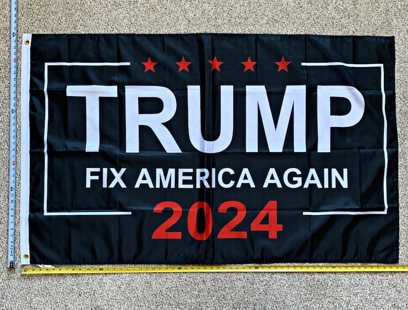 Donald Trump Flag FREE SHIPPING Don Jr 2024 Ivanka Fix America Again Veterans USA Sign Poster 3x5' 