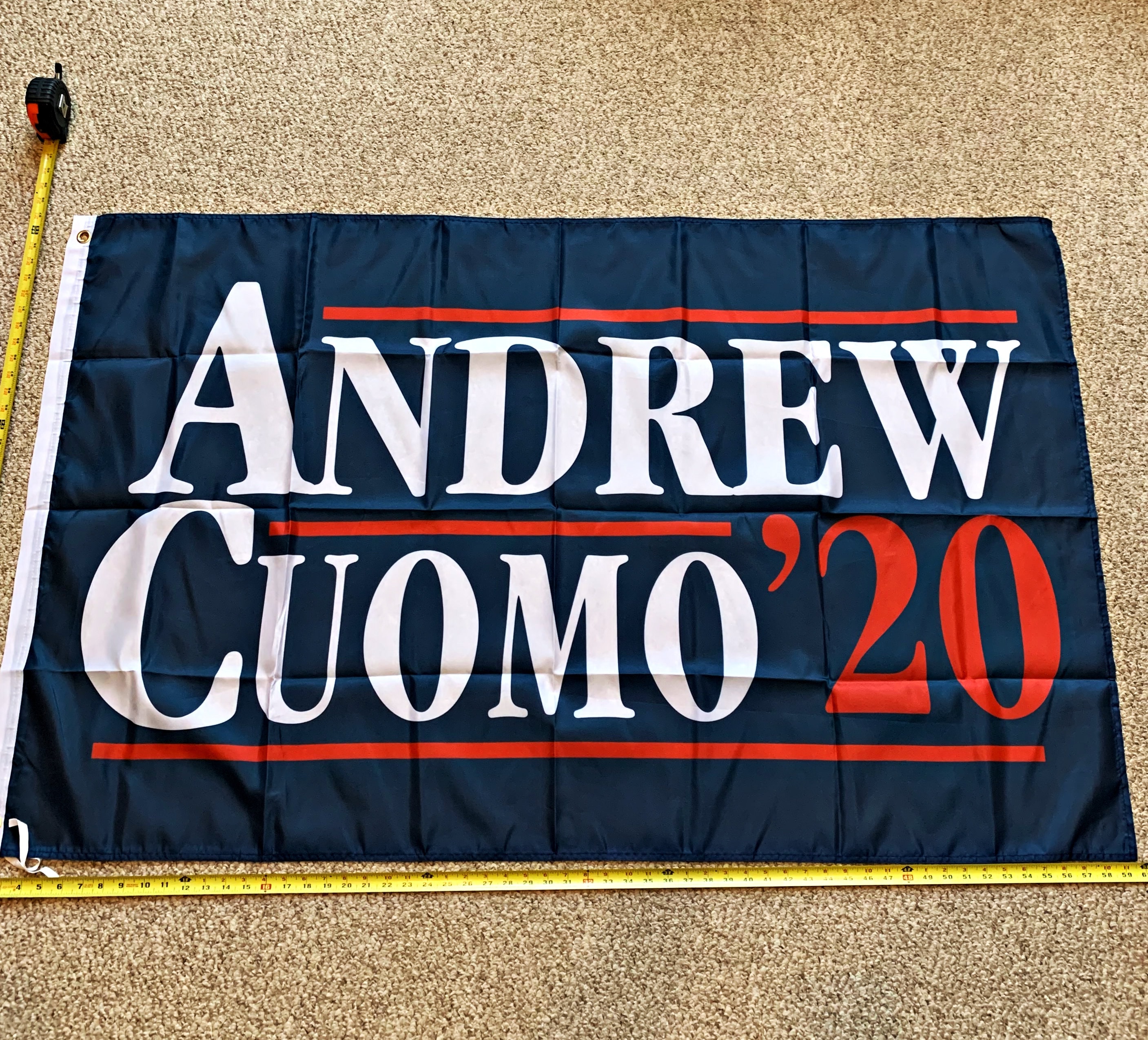 ANDREW CUOMO FLAG *FREE SHIP USA SELLER!* Cuomo 2020 Black USA Poster Sign 3x5' 