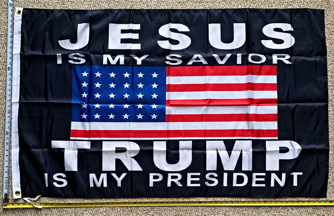 thumbnail image 2 of Donald Trump 2024 Flag – 3x5 FT, ‘Don Jr Fix Rigged Election’, USA Made, Polyester, Red White Blue 2 of 5
