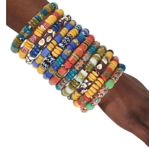 Ghana Beaded Bracelet,Authentic Ghana Trade Bead Bracelet, African Jewelry, Ethnic Jewelry, Unisex beads Bracelet, Ghana bead, Made in Ghana
