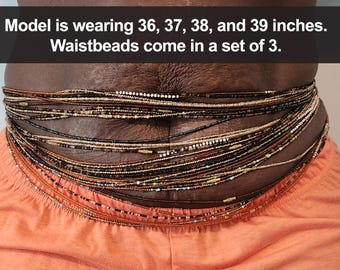 EARTH TONE Stackable BUNDLE Screw On Waist Beads, Waist Bead, Waist Bead Set, Screw Waist Bead, Screw On Belly Bead, Waist Beads For Weight