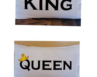 King and Queen Pillowcases, Microfiber Pillowcase Set, Gifts For Couple, Pillowcase Home Decor, Comfortable Pillowcase, Set of 2 Pillowcases