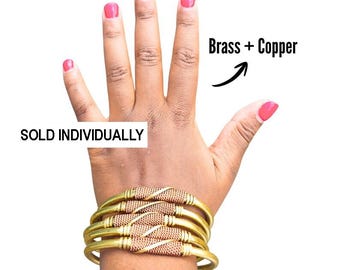 Adjustable Brass Cuff Bracelets, African Copper Bangles, Jewelry, Handmade Bracelets, Unisex Boho Jewelry, African Copper Bangles for Women