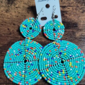 Masai Earring, Masai Jewelry, Bead Earring, Africa Bead Earring, Zulu Bead Earrings, Africa Jewelry,  Fulani Earring, Beaded Earring, Kenya