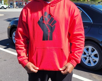 Black Power Fist Hoodie, Black History Month Hoodies, Black History Sweatshirt Black Pride Hooded Pullover Black Culture, Black Civil Rights