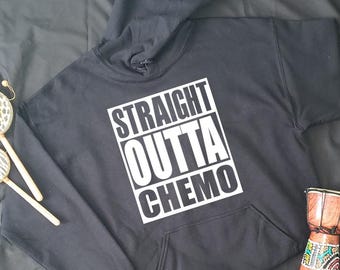 Straight Outta Chemo Hoodie, Straight Outta Chemo Sweatshirts, Cancer Awareness Hoodie, Breast Cancer Hoodies, Warrior Hoodie,Cancer Fighter