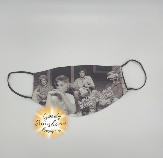 Golden girl Face Mask, Savage Classy Bougie Ratchet, Megan Thee Stallion, Organic Cotton Polyester Breathable Face Mask, Washable Reusable
