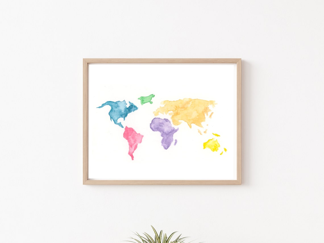 Colorful Educational Printable World Map, Homeschooling World Map, Kids ...
