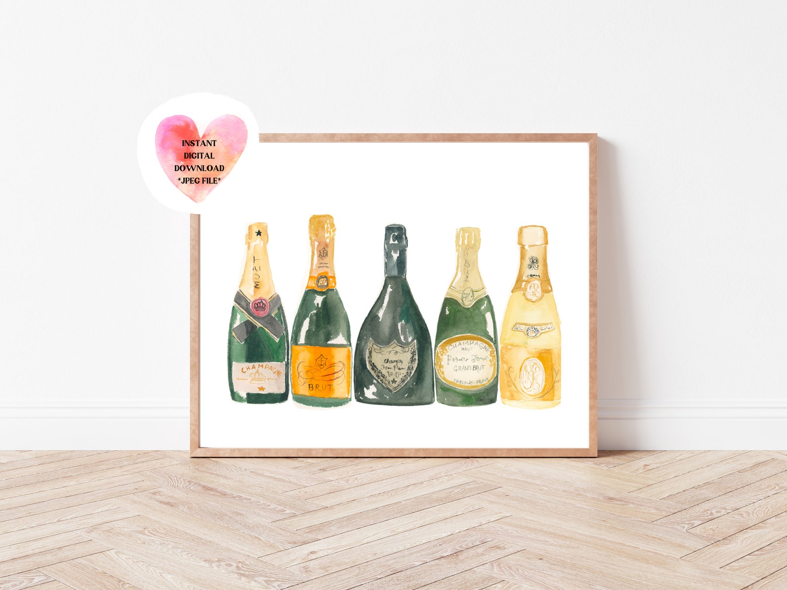Digital Champagne Party Art Print - Etsy