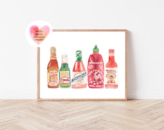 Downloadable Hot Sauce Bottles Art Print (Instant Download / Digital File)