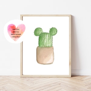 Digital Mickey Cactus Art Print