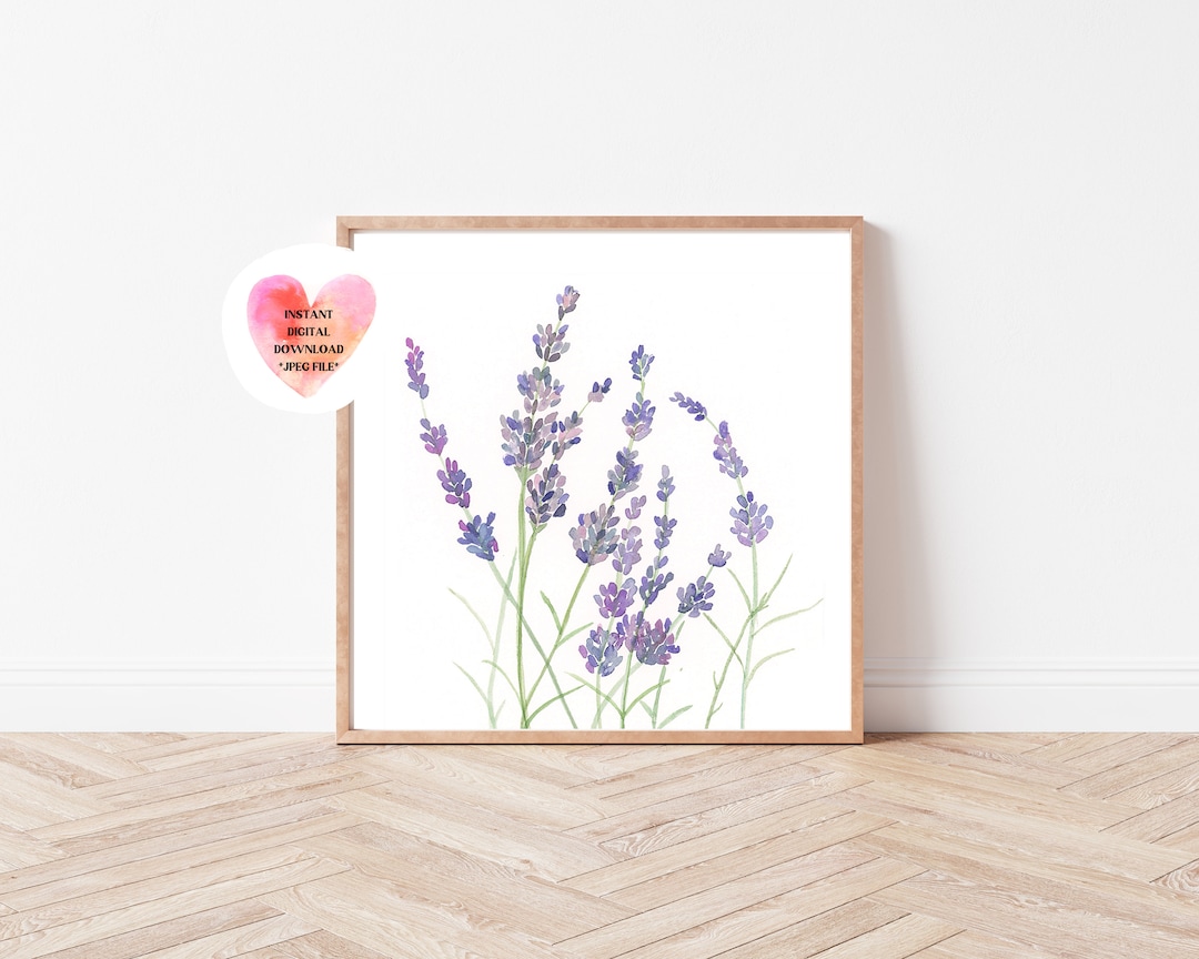 Lavender Flower Print, Lavender Art, Lavender Wall Decor, Lavender