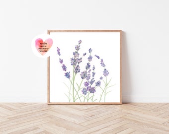 Lavender Flower Print, Lavender Art, Lavender Wall Decor, Lavender Flower Art, Lavender Flower Wall Art, Lavender Flower Printable Art