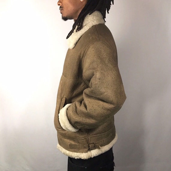 Beige Shearling B3 Bomber Jacket - image 9