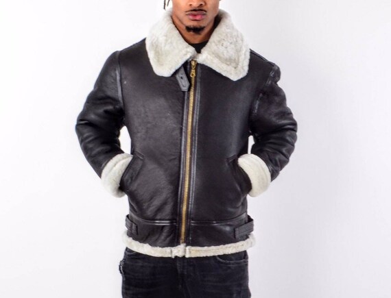 Black Shearling B3 Bomber Jacket