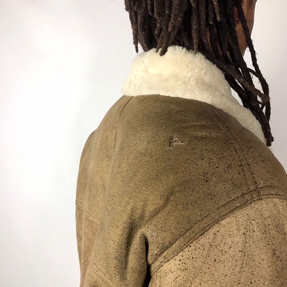 Beige Shearling B3 Bomber Jacket - image 5