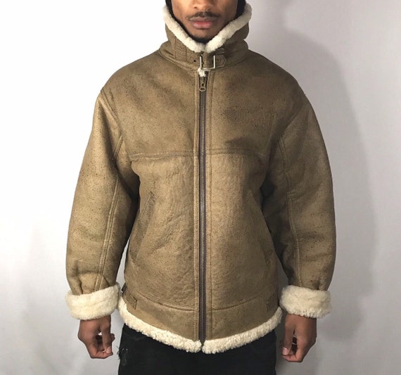 Beige Shearling B3 Bomber Jacket - image 7