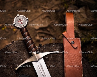 The Faithkeeper Sword of Knights Templar Replica Handmade Medieval Sword With Scabbard Knight Templar Medieval birthday gift decorative Gift