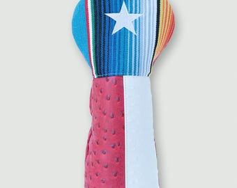 Funda para conductor con bandera de Texas: piel de avestruz y sarape
