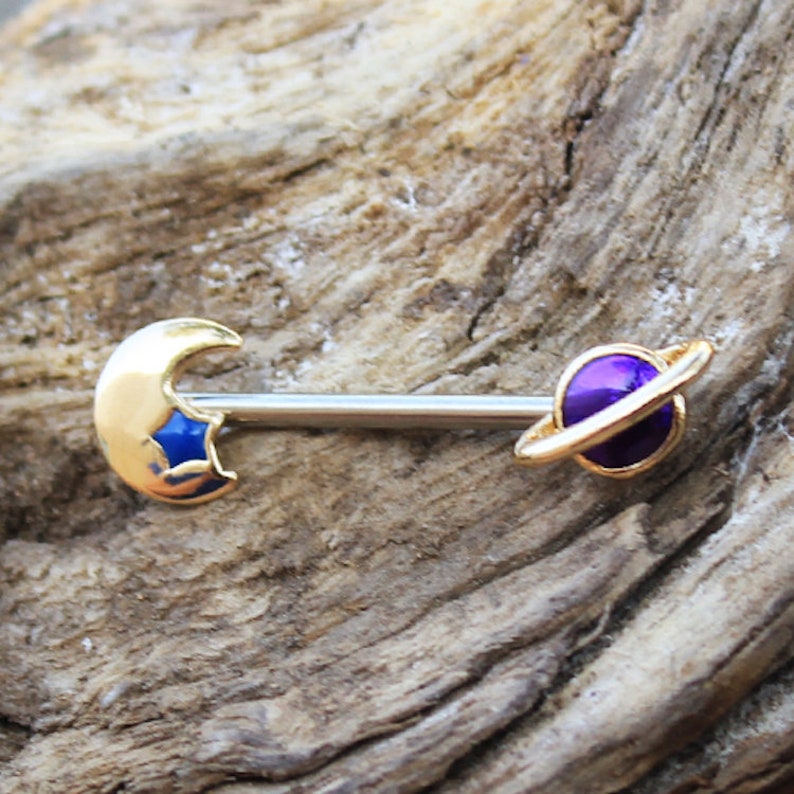 316L STAINLESS STEEL PURPLE GALAXY MOON BELLY RING 14G NAVEL JEWELRY 316L STAINLESS STEEL PURPLE GALAXY MOON BELLY RING 14G NAVEL JEWELRY