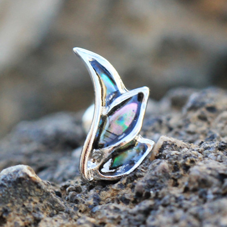 DyaniJewel Stainless Steel Angel Wing Mini Abalone Shell Cartilage Earring