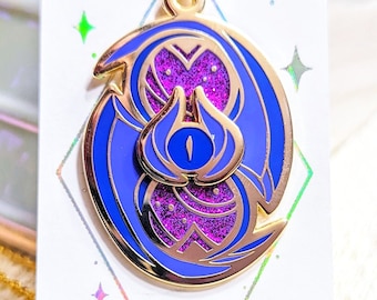 Gift Of Xal'atath Enamel Pendant | Glitter + Glow in-the-dark Pin | Warcraft | Fantasy Pendant
