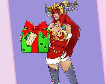 Alexstrasza Holiday Pin-Up Print | Holographic | Dragonflight | Warcraft