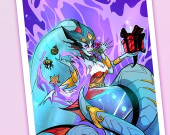 Azshara Holiday Pin-Up Print | Holographic | Warcraft