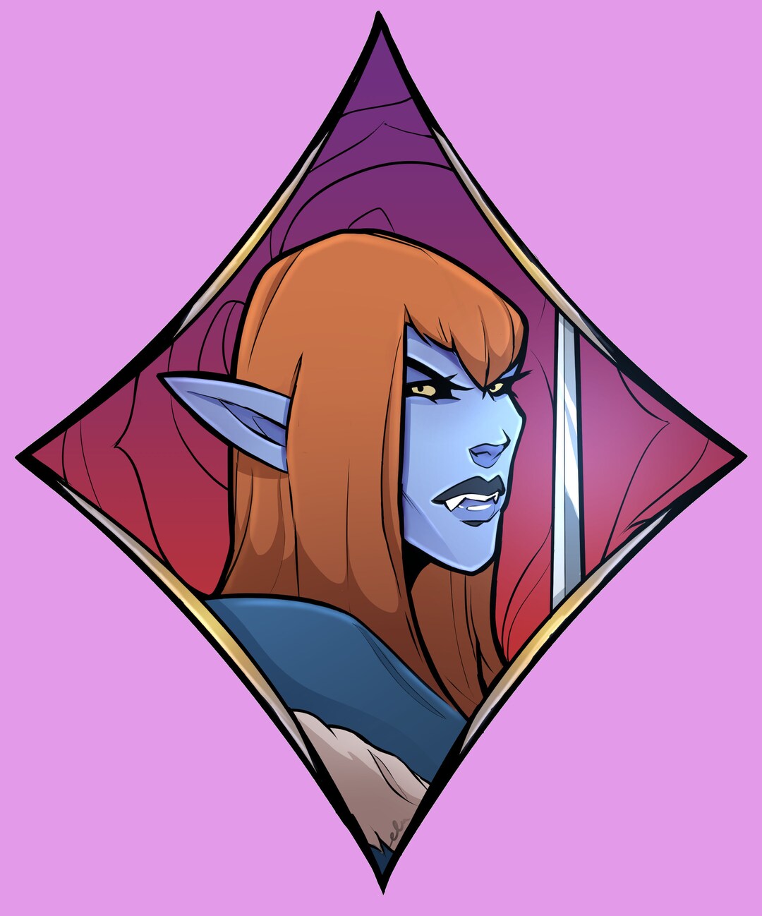 The Mistblade Sticker mirror Effect Revendreth Venthyr Warcraft Vampire