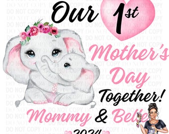 Our 1st Mother's Day Elephants PNG
