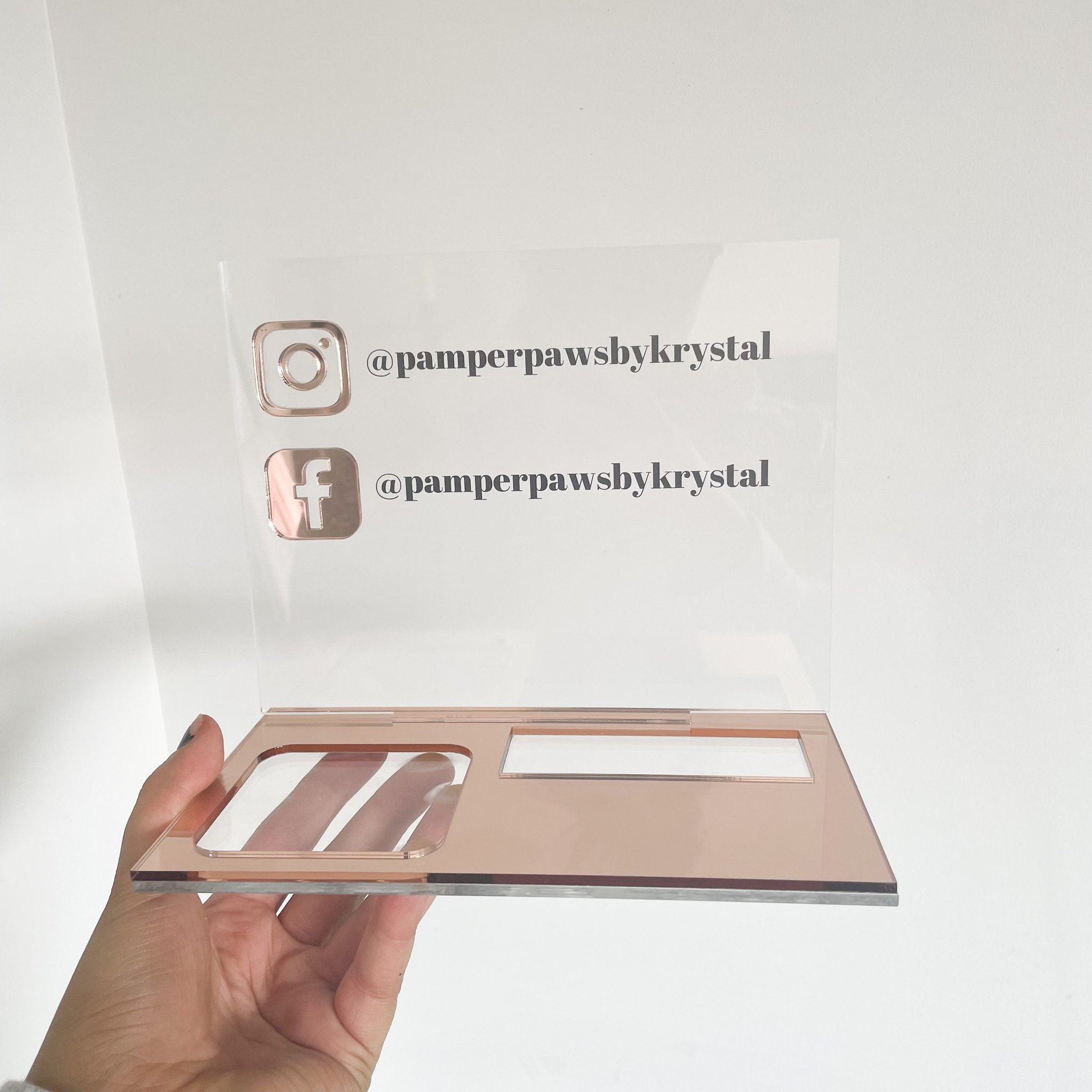 Square Reader Holder Personalised Business Social Media Sign Etsy