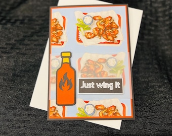 Handmade Buffalo Wings Card, 3D Foodie Greeting Card