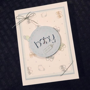Baby shower card | new baby boy | handmade greeting card | new baby | baby card for boy | blue baby shower | cards handmade